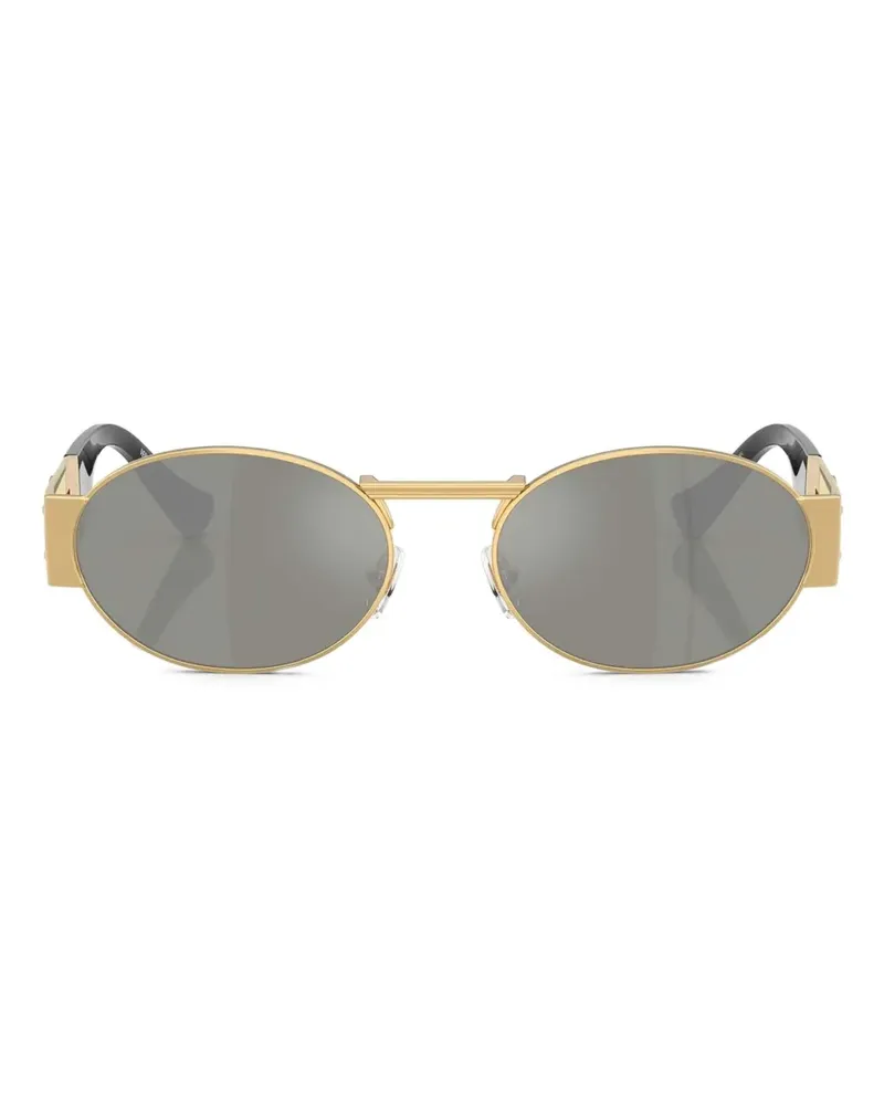 Versace Sonnenbrille mit ovalem Gestell - Gold Gold