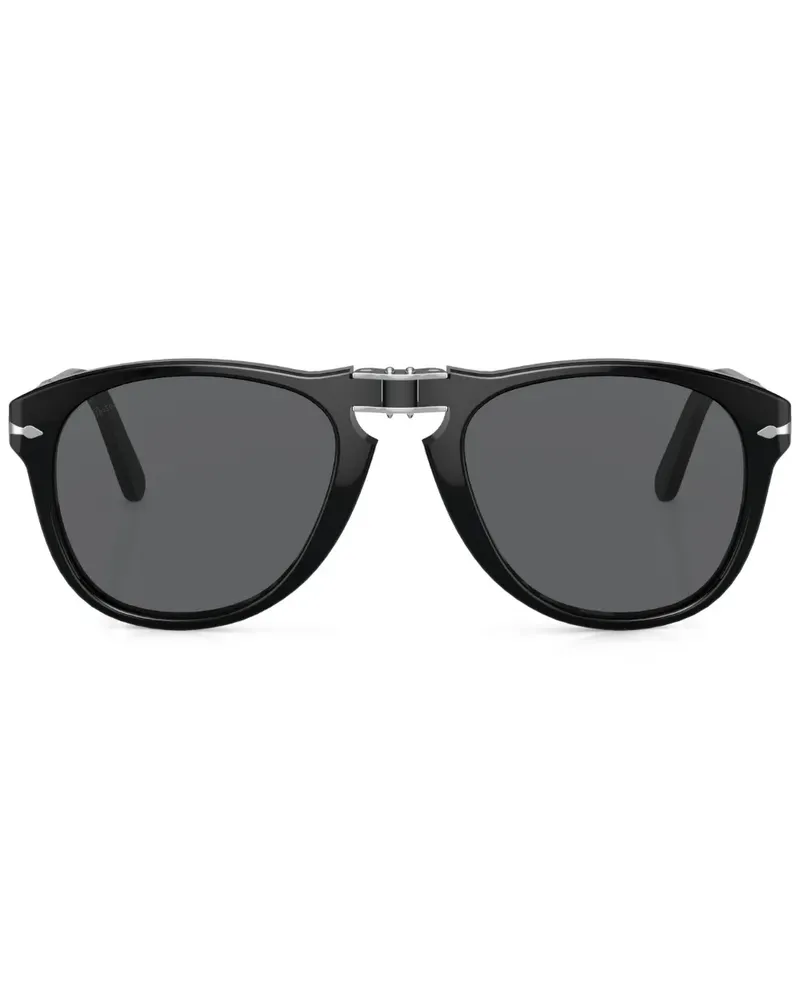 Persol Runde Steve McQueen Sonnenbrille - Schwarz Schwarz