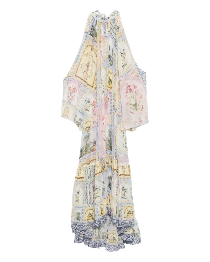 Camilla Gestuftes Midikleid mit Blumen-Print - Nude Nude