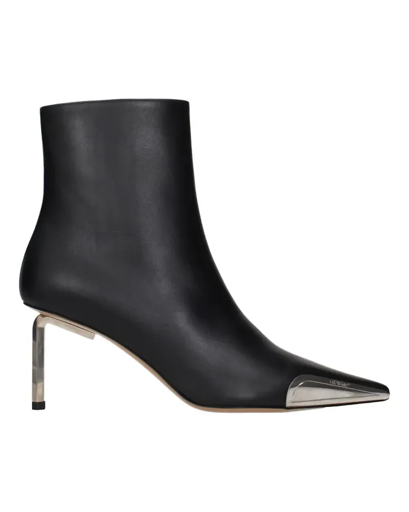 OFF-WHITE metal-cap stiletto ankle boots - Schwarz Schwarz