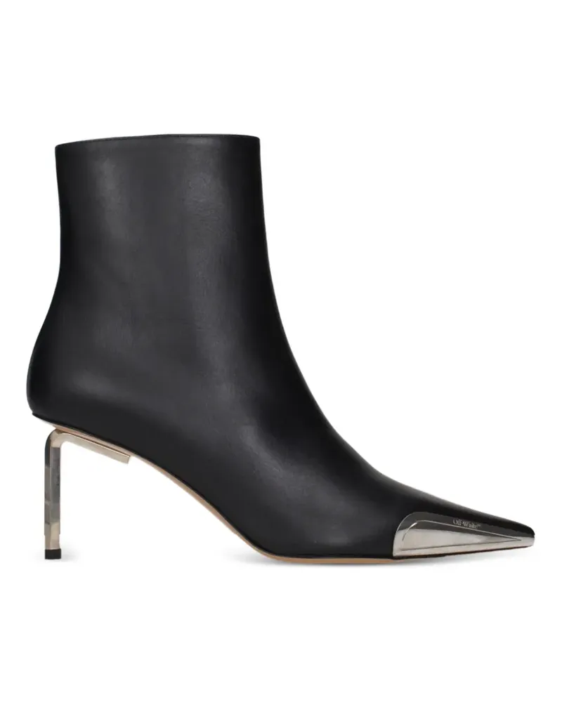 OFF-WHITE metal-cap stiletto ankle boots - Schwarz Schwarz