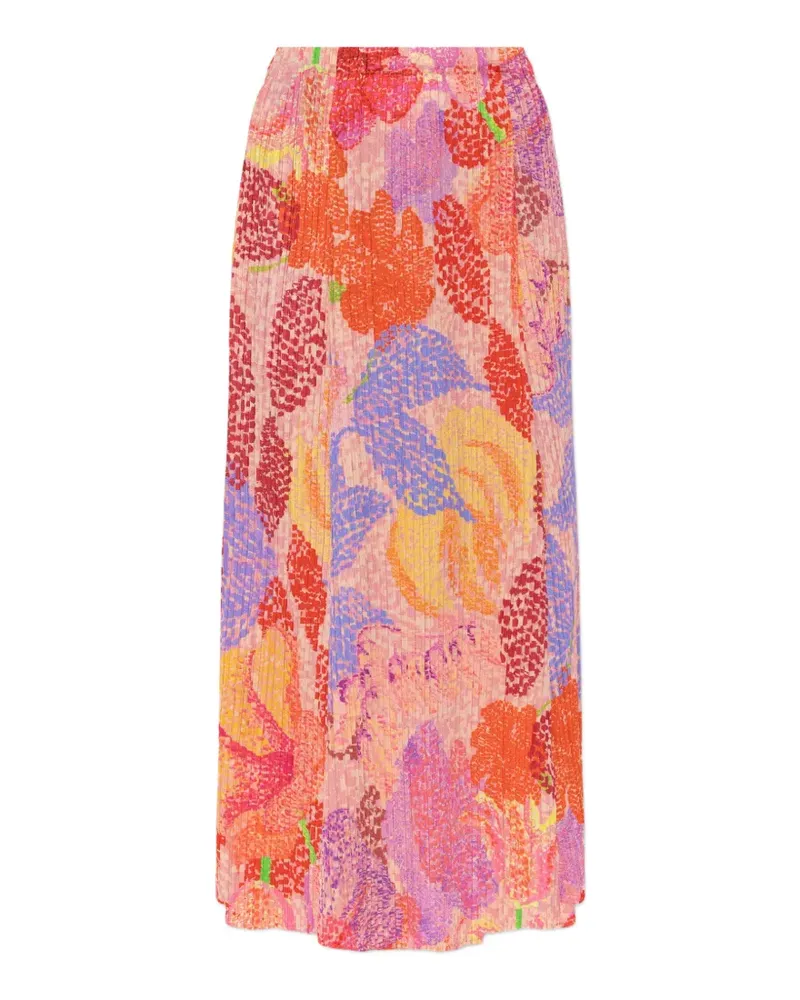 Issey Miyake floral pleated mid skirt - Rosa Rosa