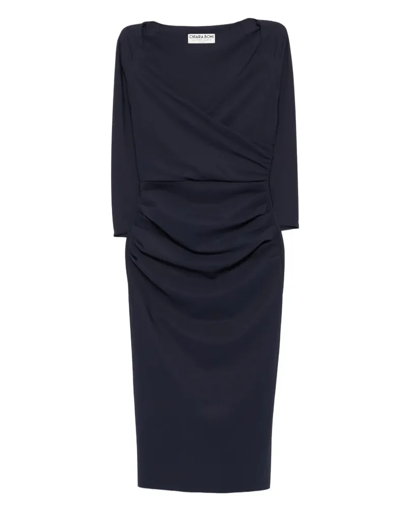 Chiara Boni Gerafftes Midikleid - Blau Blau