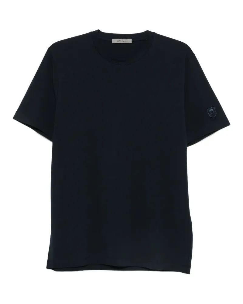 Corneliani T-Shirt mit Logo-Patch - Blau Blau