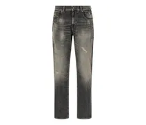 D-Strukt destroyed-effect jeans - Grau