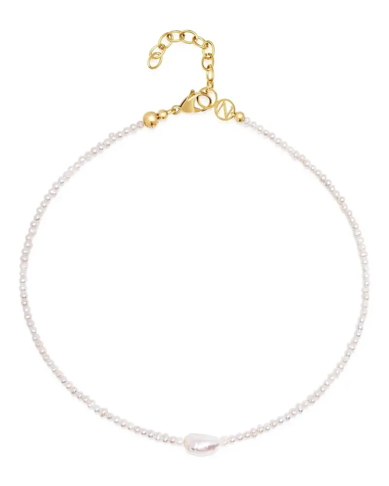 Nialaya Seed Pearl Choker - Weiß Weiß