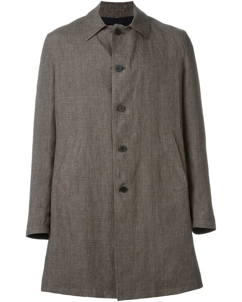 LARDINI Einreihiger Mantel mit Karomuster - Braun Braun