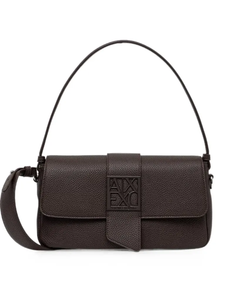 Armani Exchange logo-plaque shoulder bag - Braun Braun