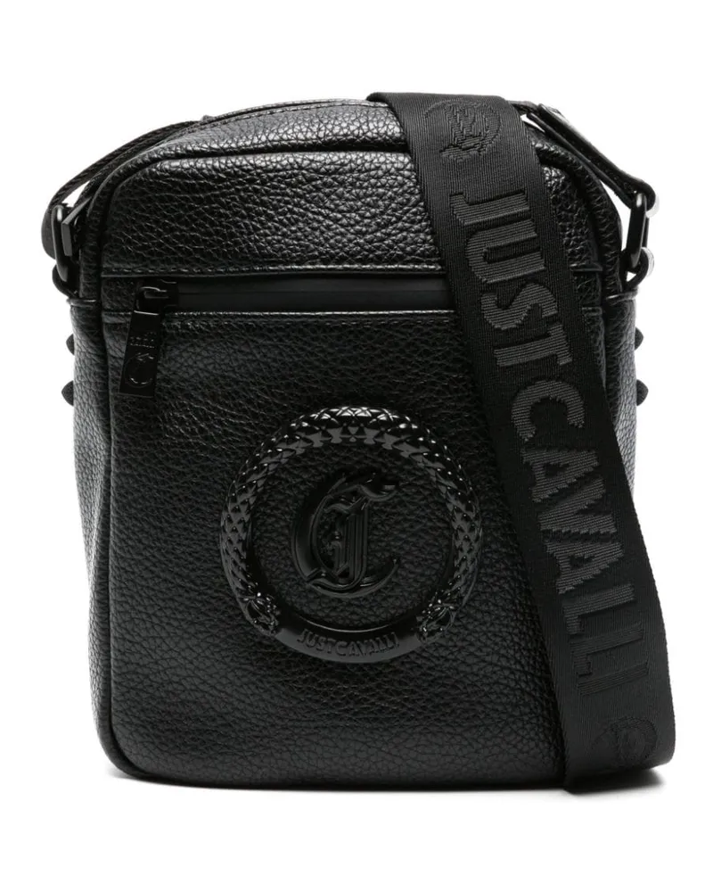 Just Cavalli Strukturierte Kuriertasche Schwarz