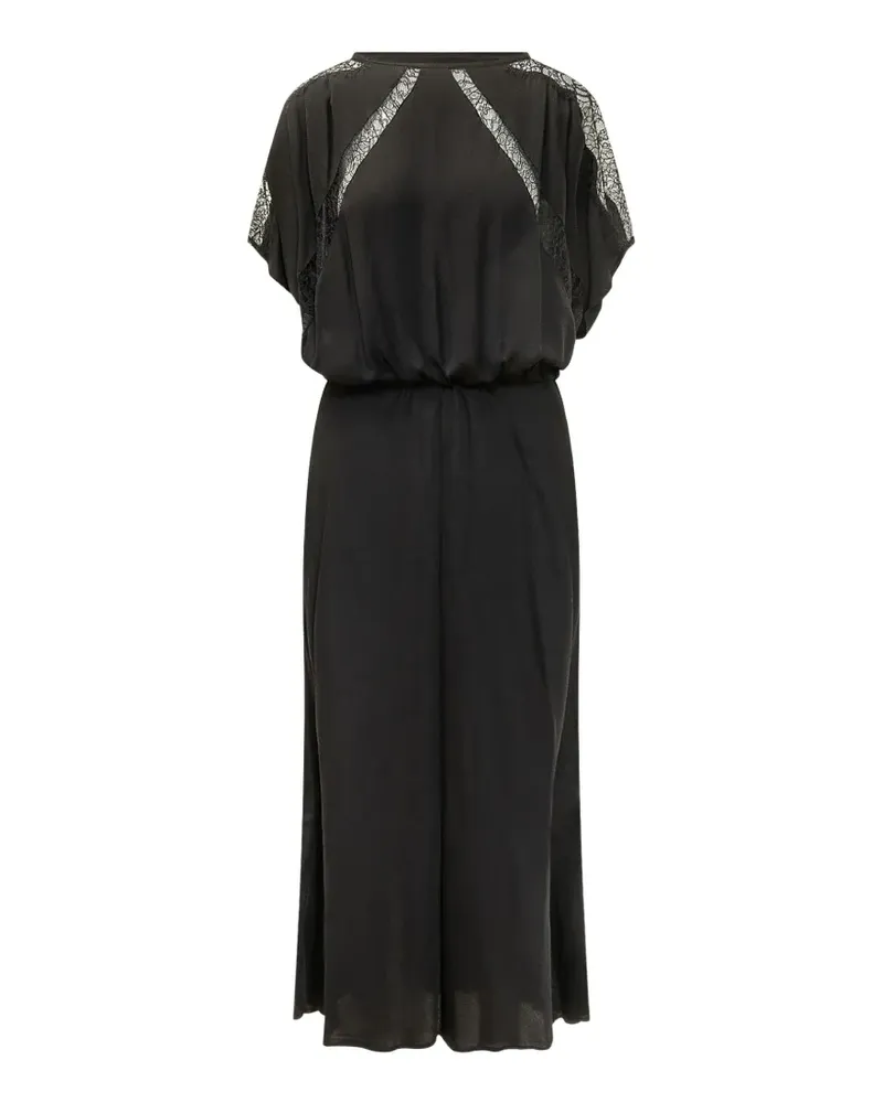 Pinko lace-insert twill dress - Schwarz Schwarz