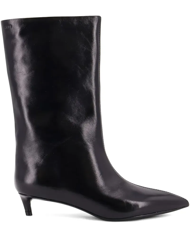 HUGO BOSS 35mm pointed-toe leather boots - Schwarz Schwarz