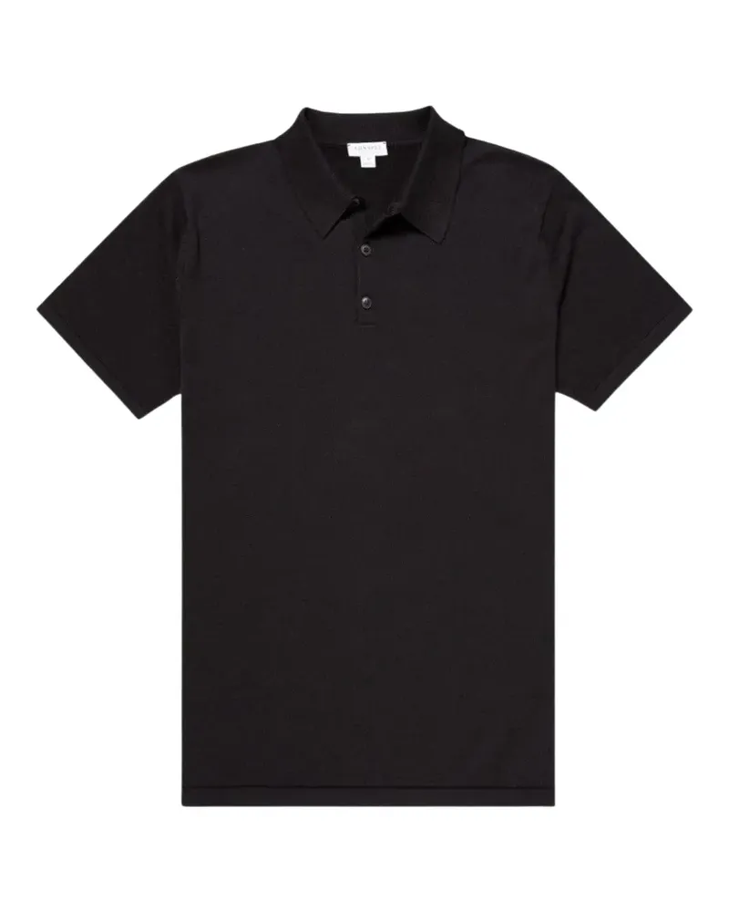 Sunspel short-sleeve cotton polo shirt - Schwarz Schwarz