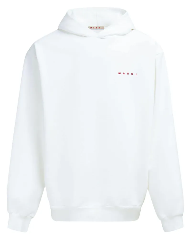 Marni Hoodie mit Logo-Print Weiß