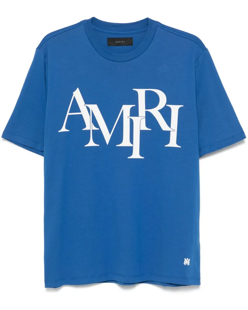 Amiri Staggered Logo T-Shirt - Schwarz Schwarz