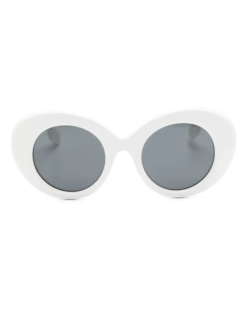 Burberry Runde Oversized-Sonnenbrille - Weiß Weiß