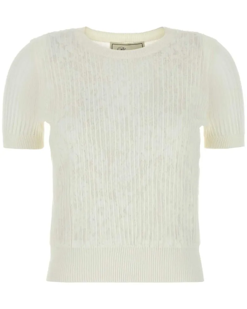 Blumarine T-Shirt aus geripptem Strick - Weiß Weiß