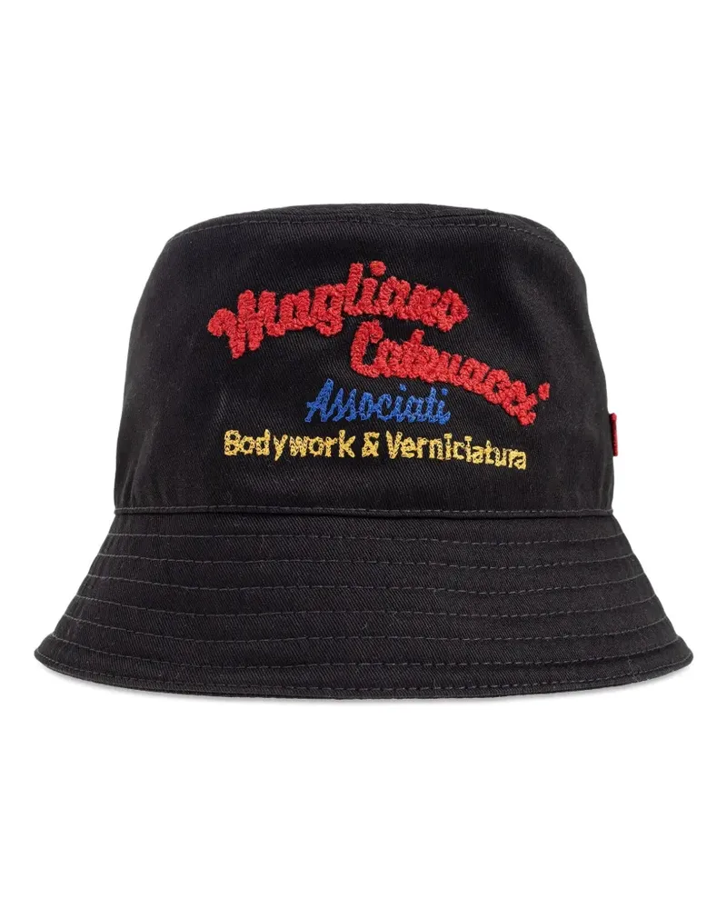 Dsquared2 Bestickter Fischerhut - Schwarz Schwarz