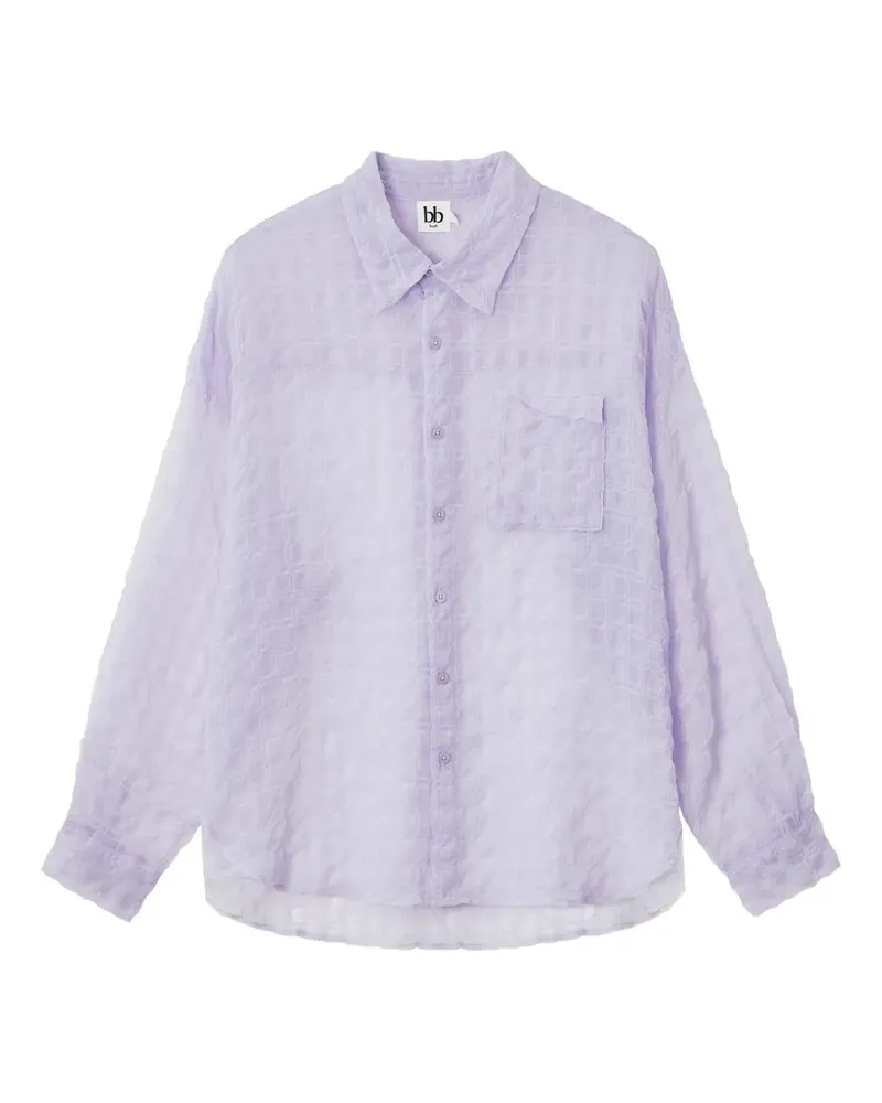 b+ab chest-pocket check shirt - Violett Violett