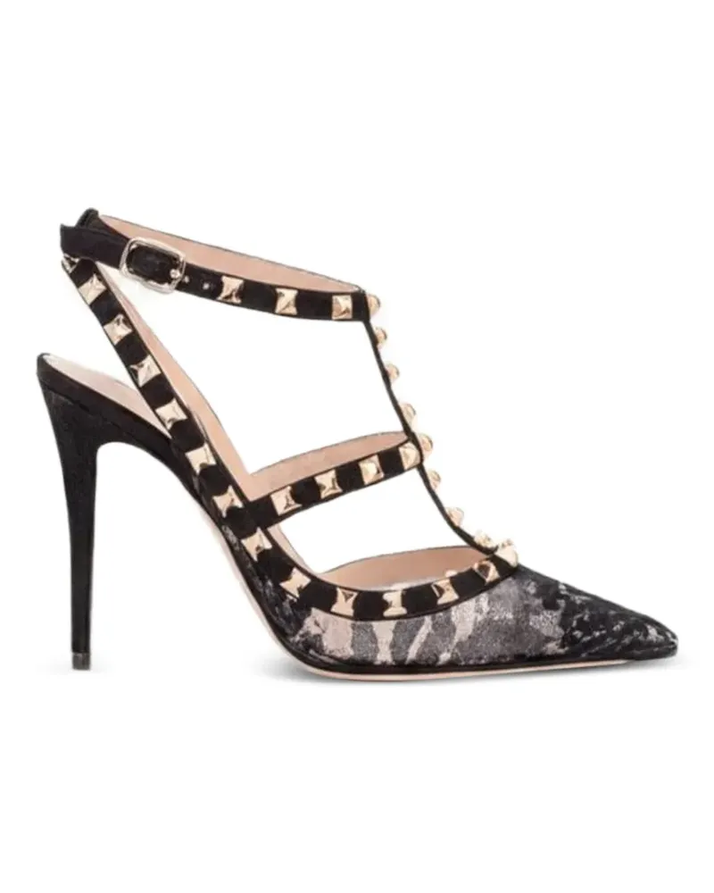 Valentino Garavani Rockstud Court Pumps mit Spitze - Schwarz Schwarz