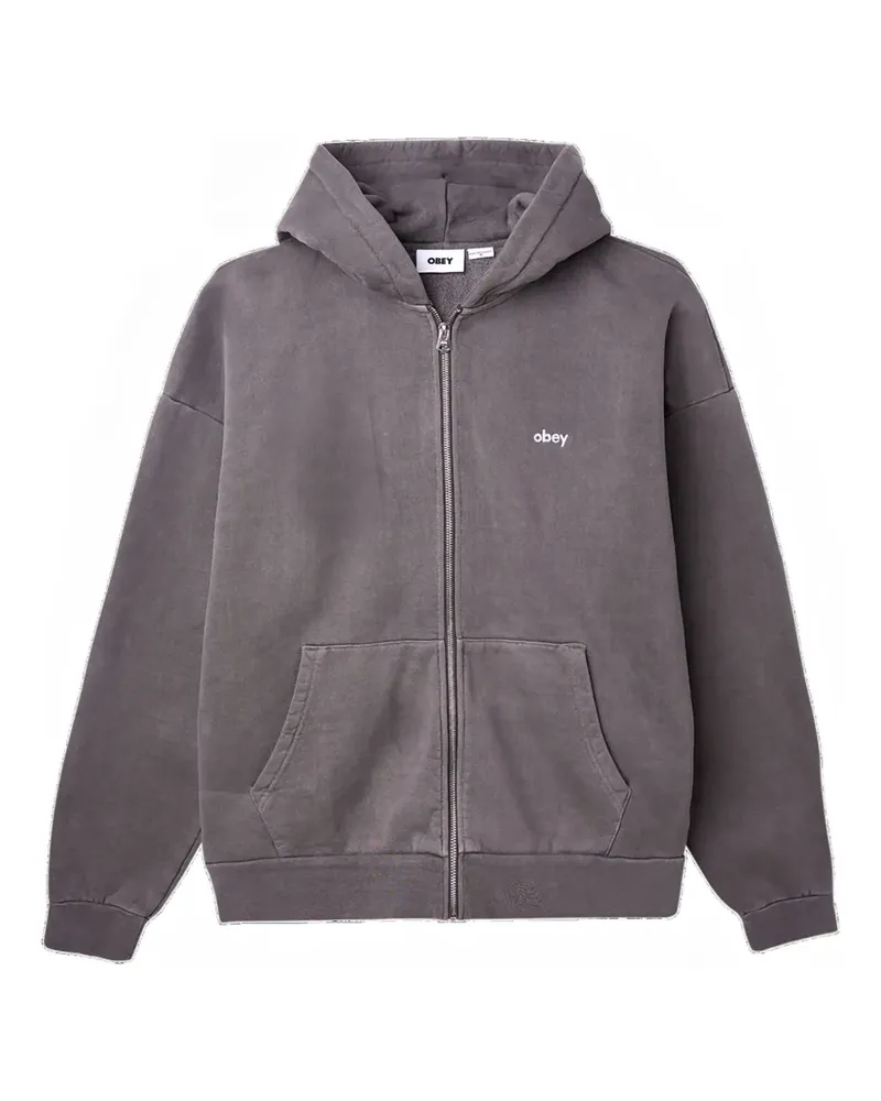 Obey Kapuzenjacke mit Reißverschluss - Grau Grau