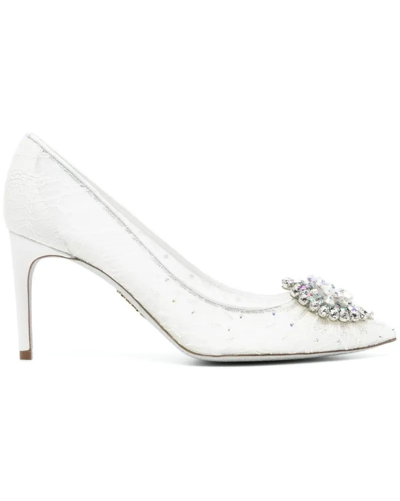 René Caovilla Cinderella Pumps 65mm Weiß