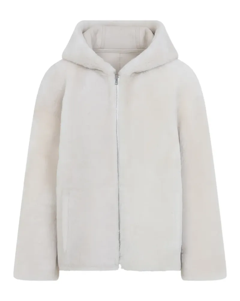 Yves Salomon hooded shearling coat - Nude Nude