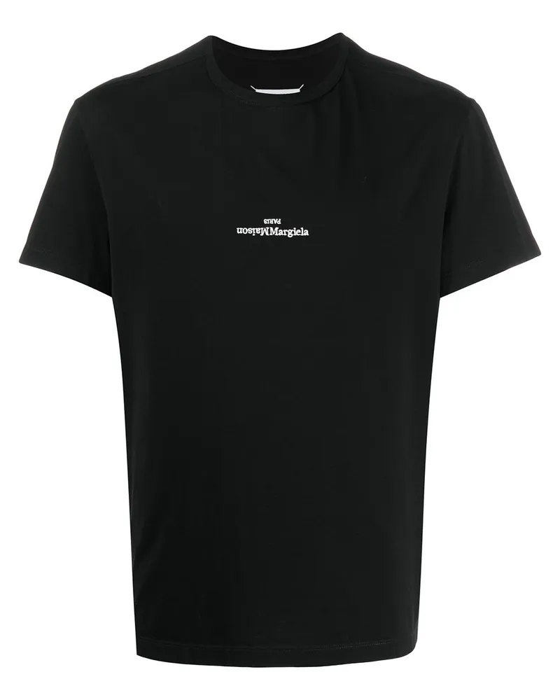 Maison Margiela T-Shirt mit Logo-Print Schwarz