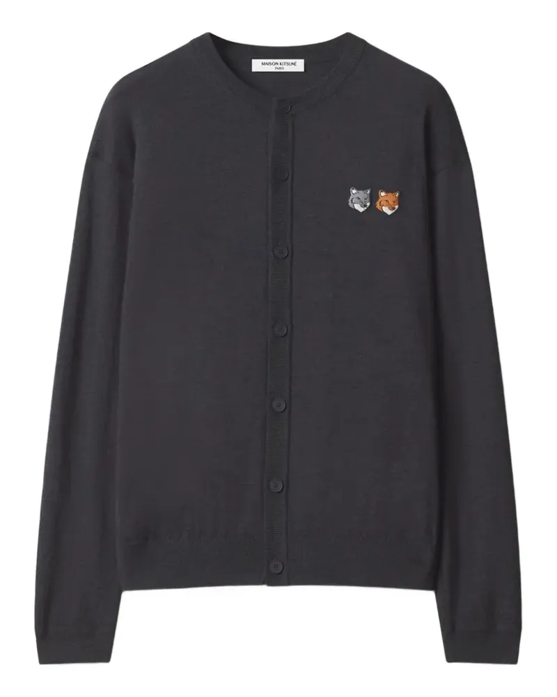 Kitsuné fox-patch cardigan - Grau Grau