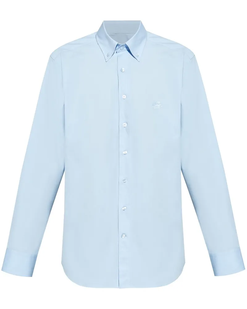 Etro Hemd mit Logo-Stickerei - Blau Blau