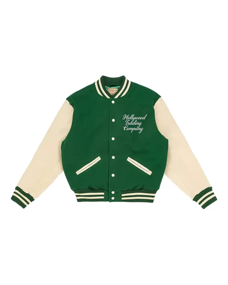 HTC Hollywood Trading Company logo-print bomber jacket - Grün Grün
