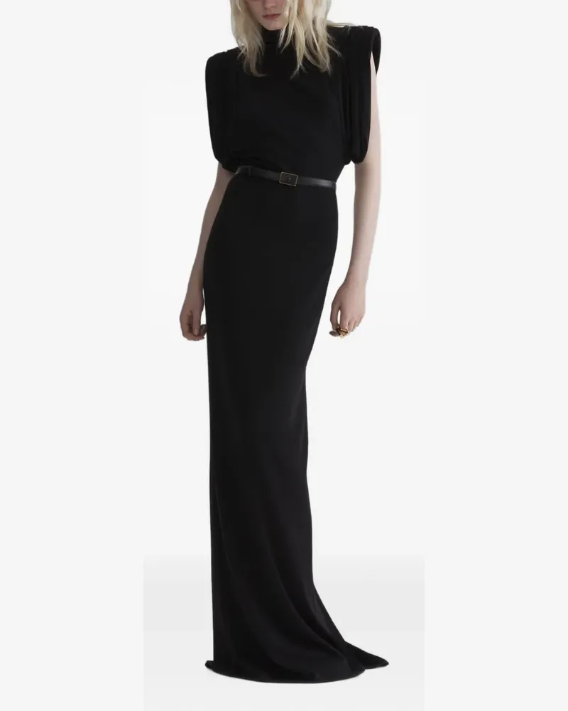 Thierry Mugler Drapiertes Abendkleid - Schwarz Schwarz