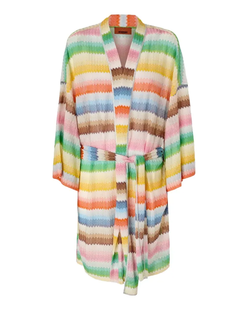 Missoni chevron belted beach dress - Nude Nude