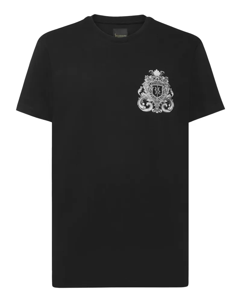 Billionaire T-Shirt mit Wappen-Print - Schwarz Schwarz