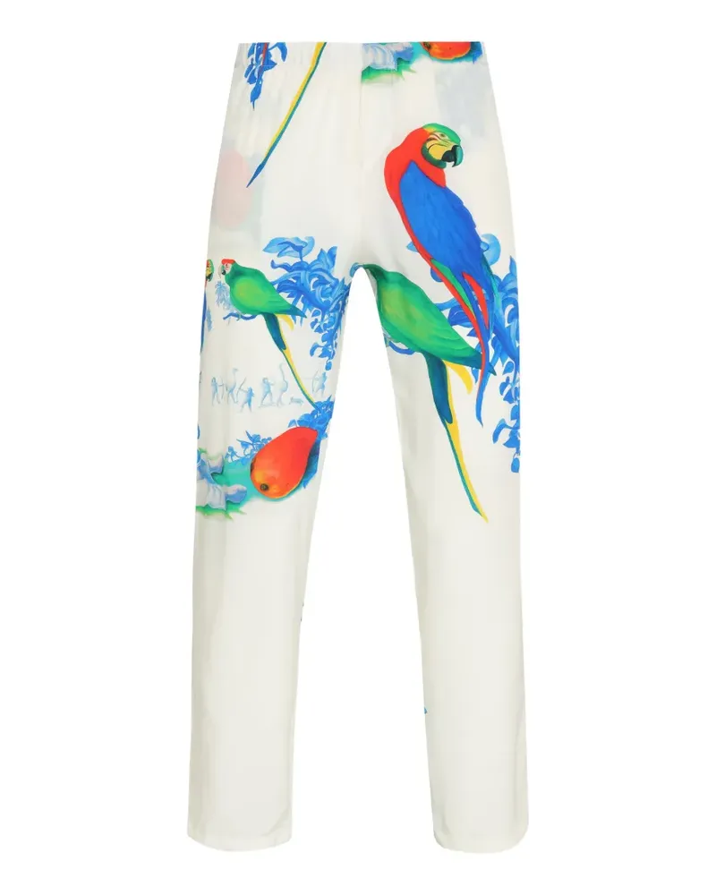 Amir Slama parrot-print trousers - Weiß Weiß