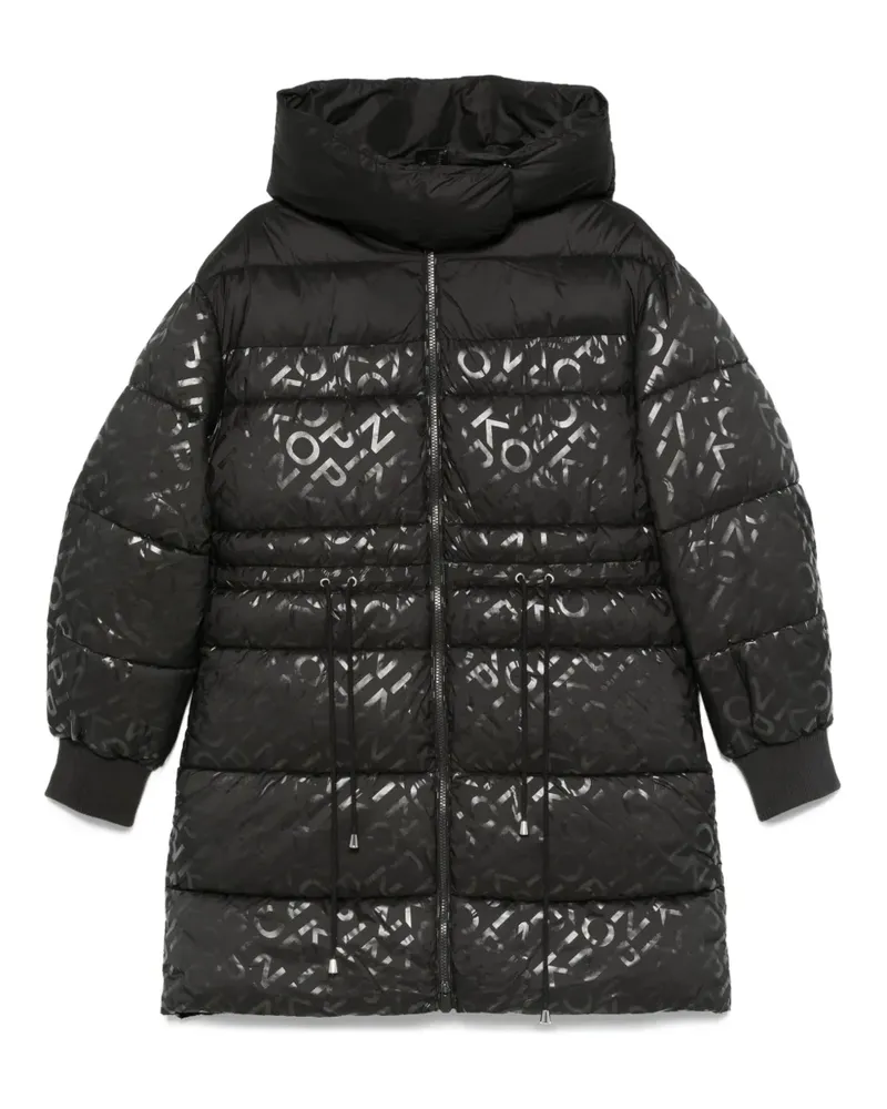 Pinko Gefütterter Mantel mit Logo-Print - Schwarz Schwarz