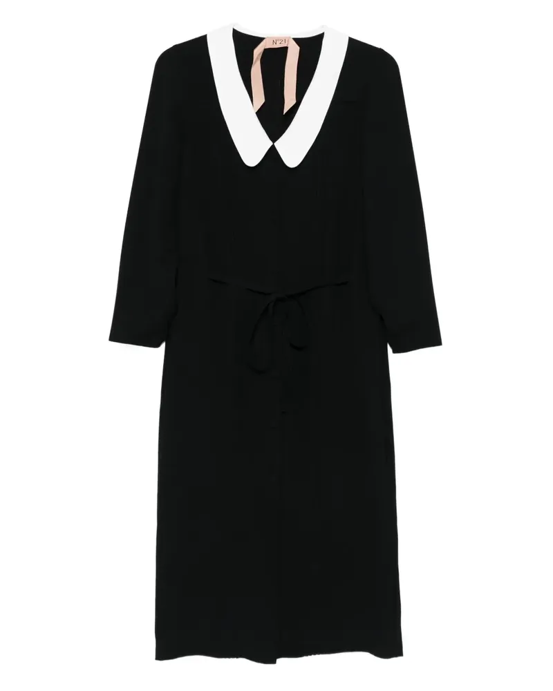 N° 21 Kleid mit Bubikragen - Schwarz Schwarz