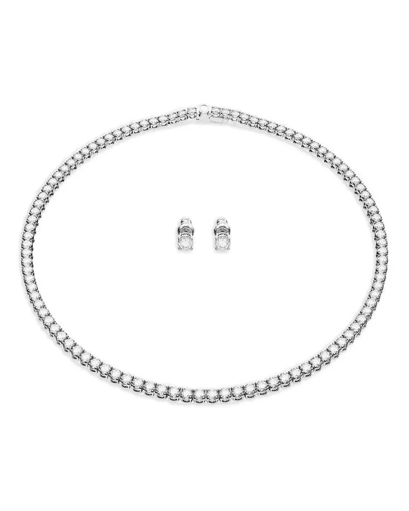 Swarovski Matrix Halsketten-Set - Silber Silber