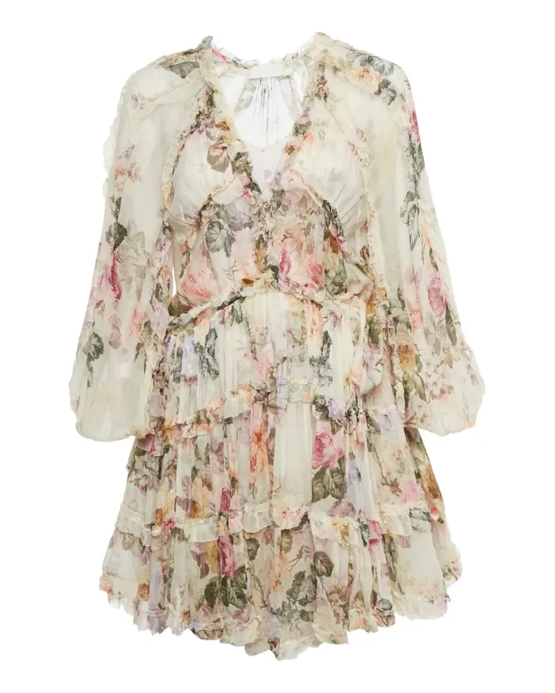 Zimmermann silk floral mini dress - Nude Nude