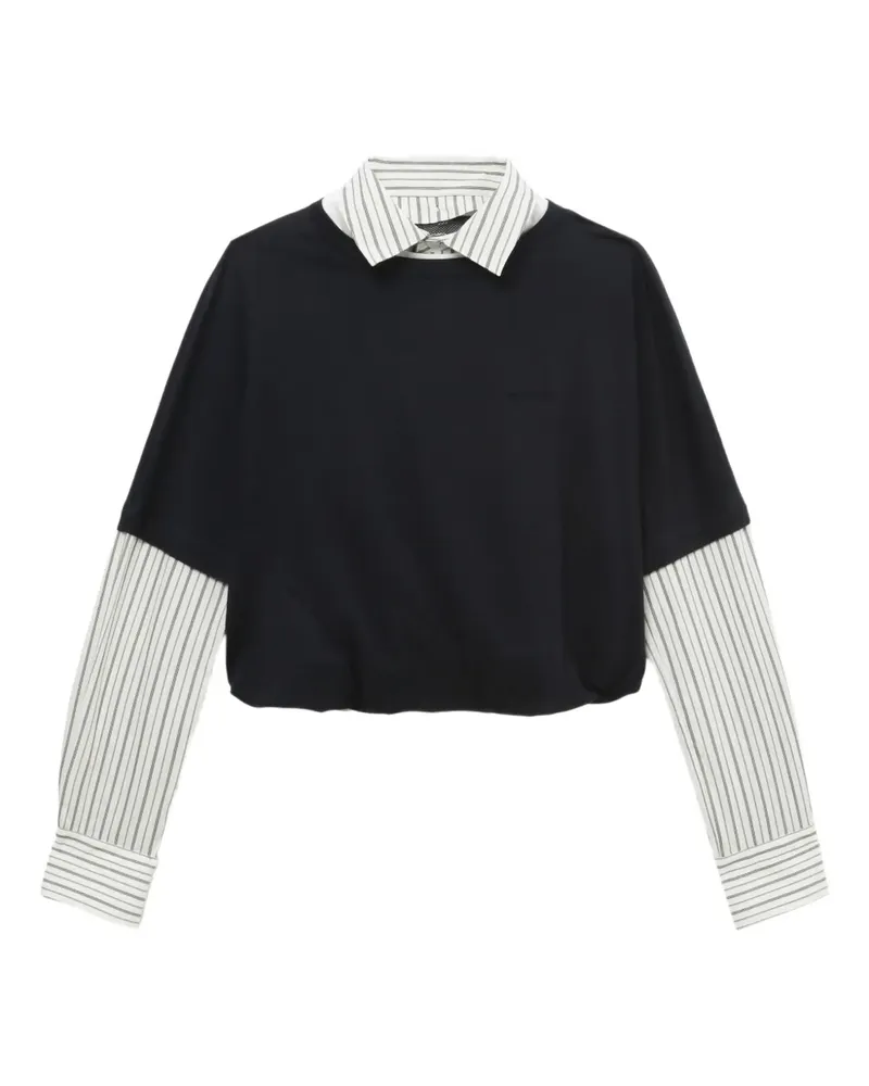 WE 11 DONE Top im Layering-Look - Blau Blau