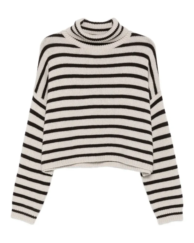 Lisa Yang Zerlina striped roll-neck sweater - Nude Nude