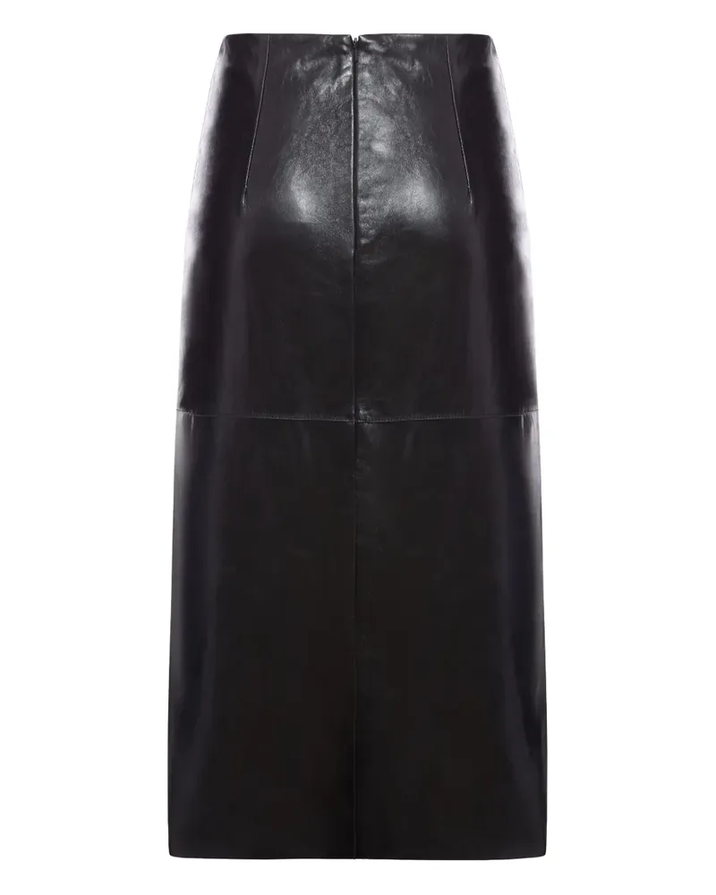 SPORTMAX Rock mit Lederbesätzen - Schwarz Schwarz