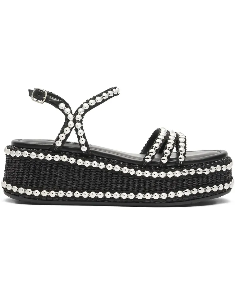 Casadei Plateau-Sandalen mit Perlen - Schwarz Schwarz