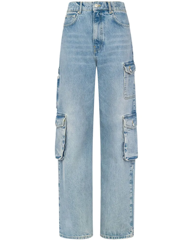 Moschino Halbhohe Straight-Leg-Jeans Blau