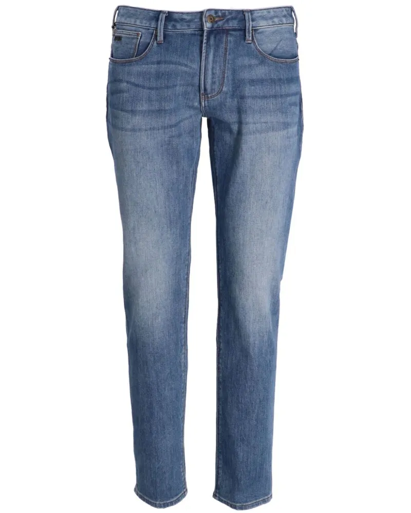 Emporio Armani Ausgeblichene Straight-Leg-Jeans - Blau Blau