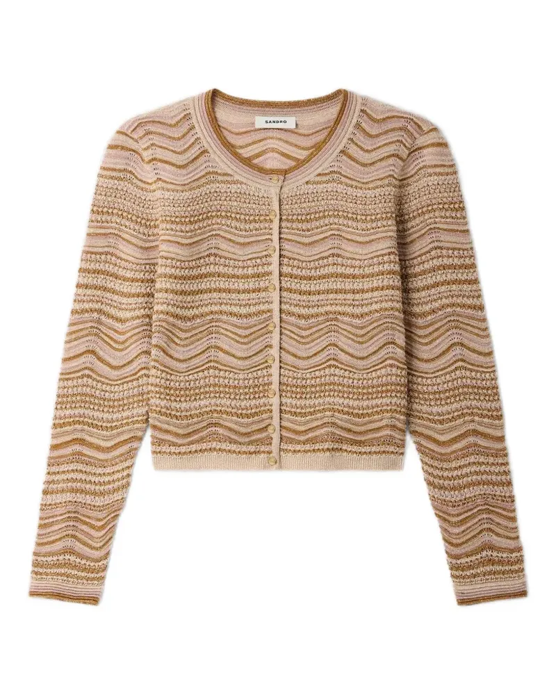 Sandro Cardigan mit Wellenmuster - Nude Nude