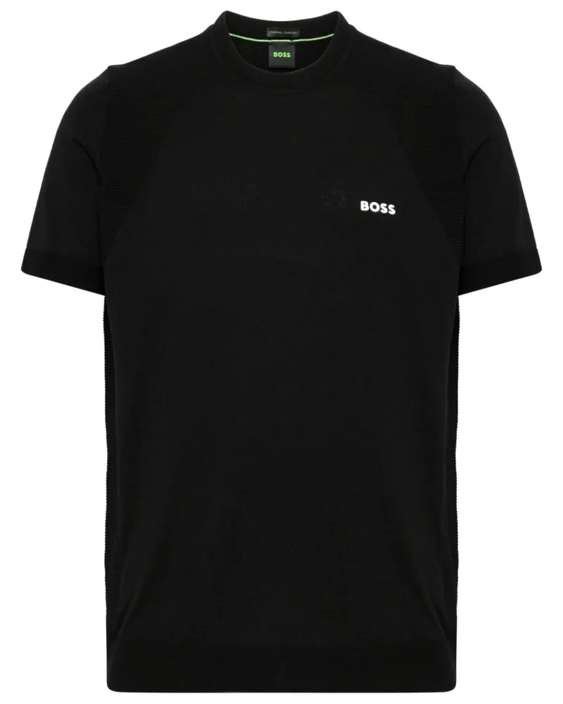 HUGO BOSS T-Shirt mit Logo-Print - Schwarz Schwarz