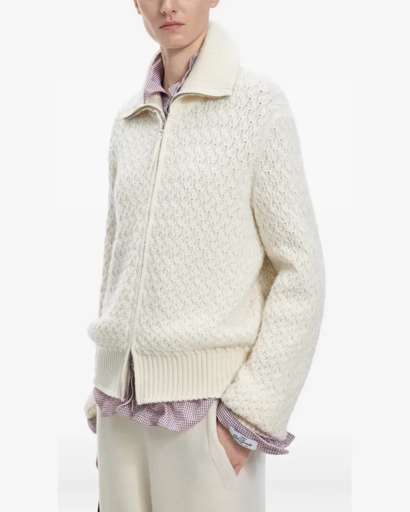 JNBY Cardigan mit Zopfmuster - Weiß Weiß