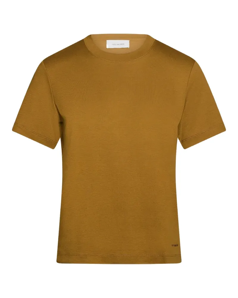 Yves Salomon T-Shirt mit rundem Ausschnitt - Braun Braun