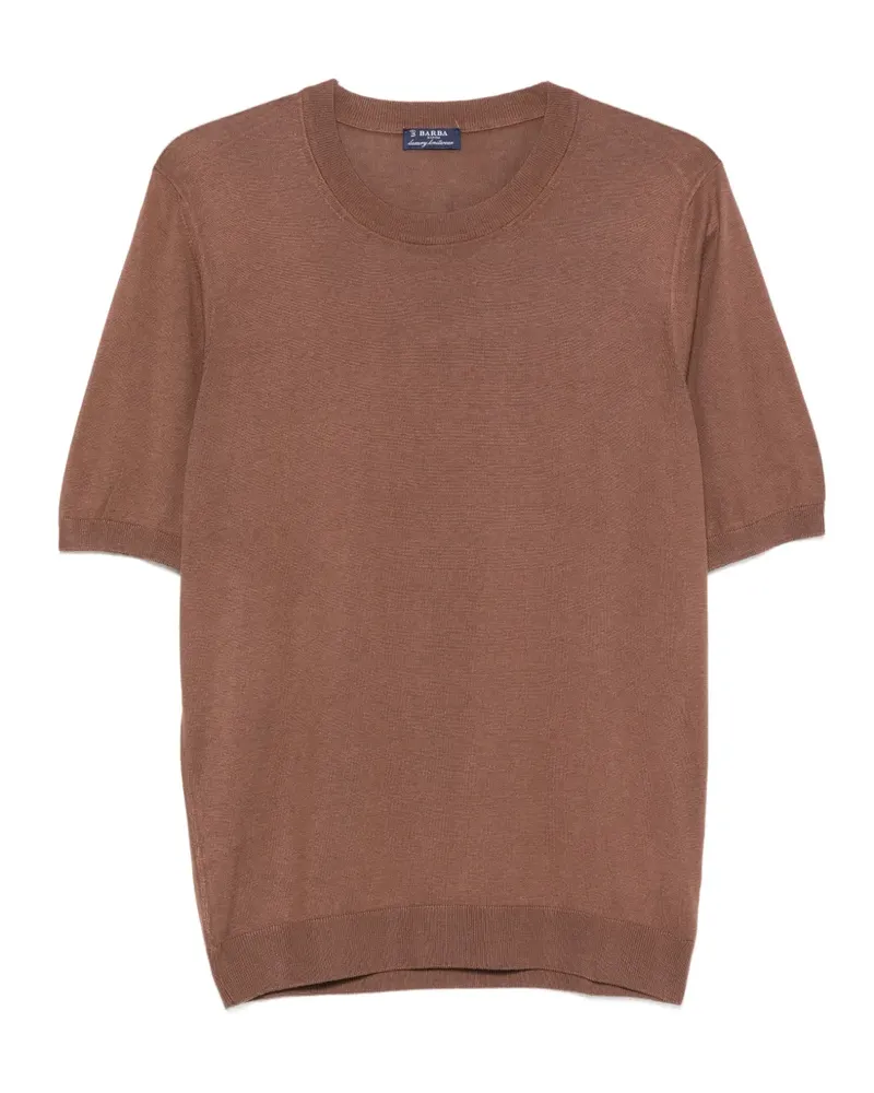 BARBA Gestricktes T-Shirt - Braun Braun
