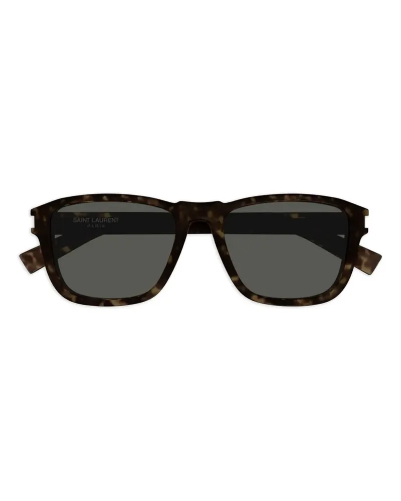 Saint Laurent Sonnenbrille mit eckigem Gestell - Braun Braun